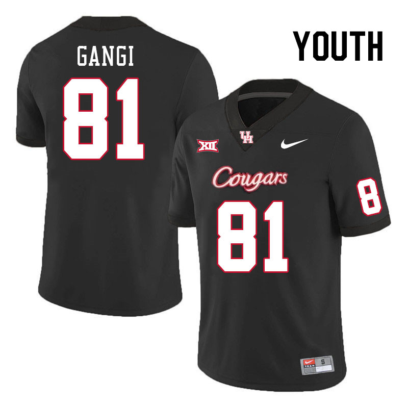 Youth #81 Anthony Gangi Houston Cougars College Football Jerseys Stitched-Black